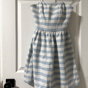 Lilly Pulitzer Peyton Blue and White Stripe Strapless Dress